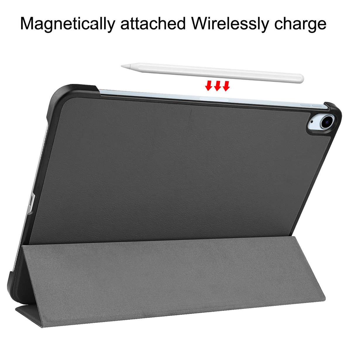 For iPad Air 11 2026 / 2025 / 2024 Custer Pure Color 3-Fold Holder Smart Leather Tablet Case(Gray)