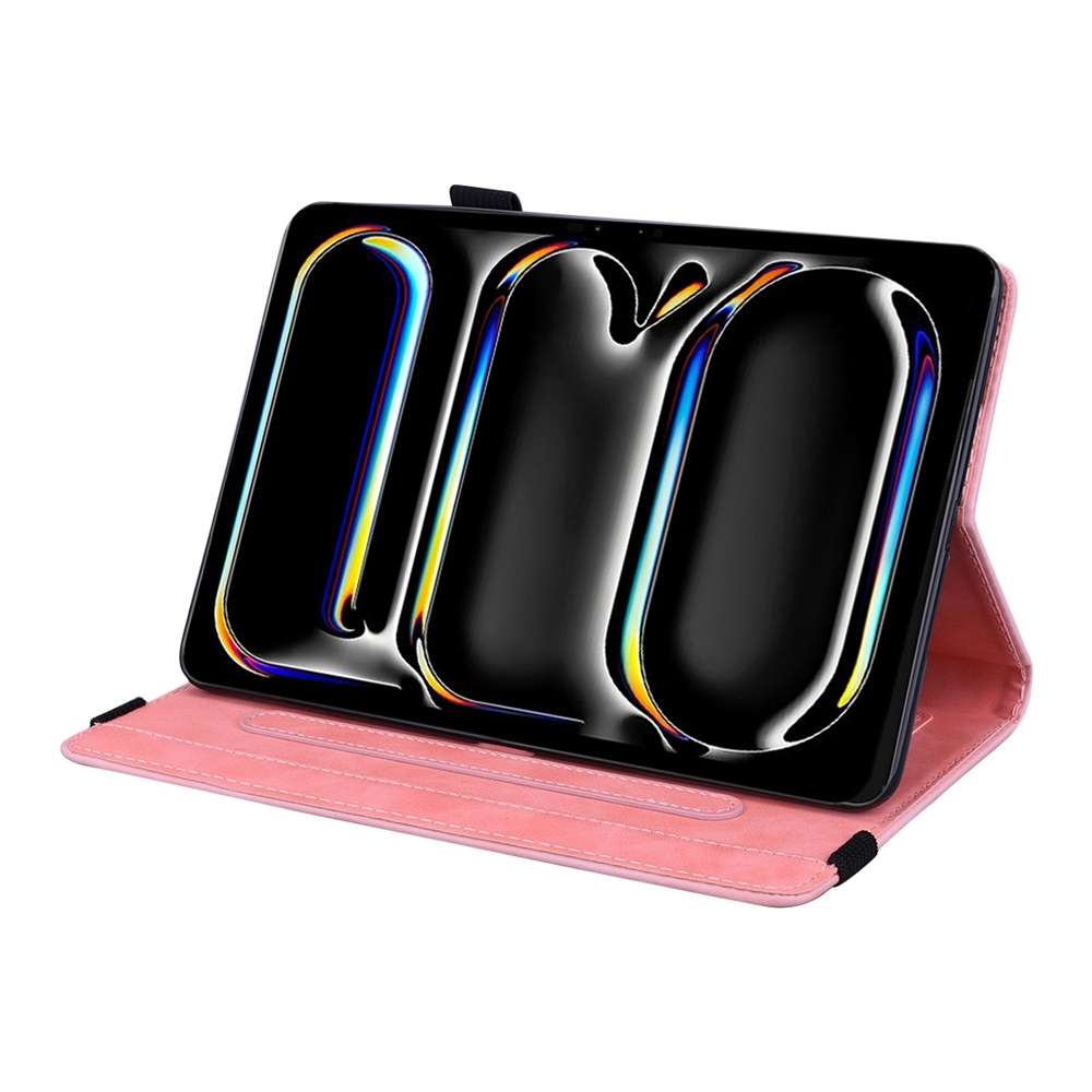 For iPad Pro 11 2025 / 2024 Calf Texture Embossed Leather Tablet Case(Pink)