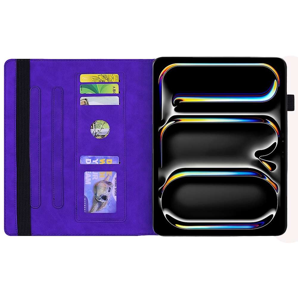 For iPad Pro 11 2025 / 2024 Calf Texture Embossed Leather Tablet Case(Purple)