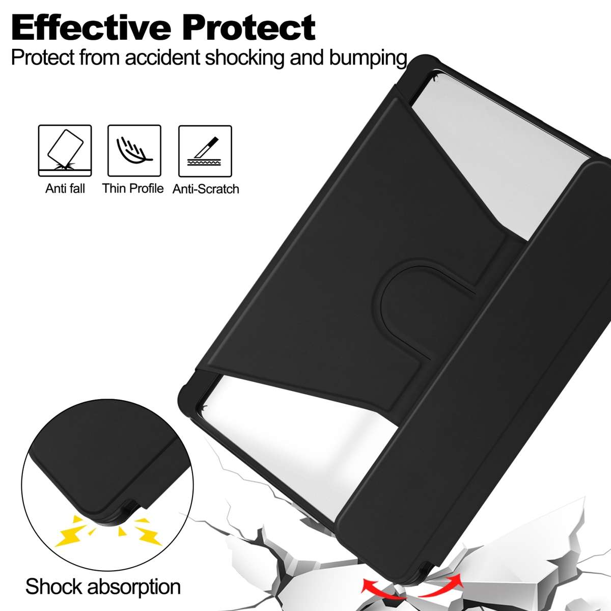 For iPad Pro 13 2025 / 2024 Transparent Rotation Smart Leather Tablet Case(Black)