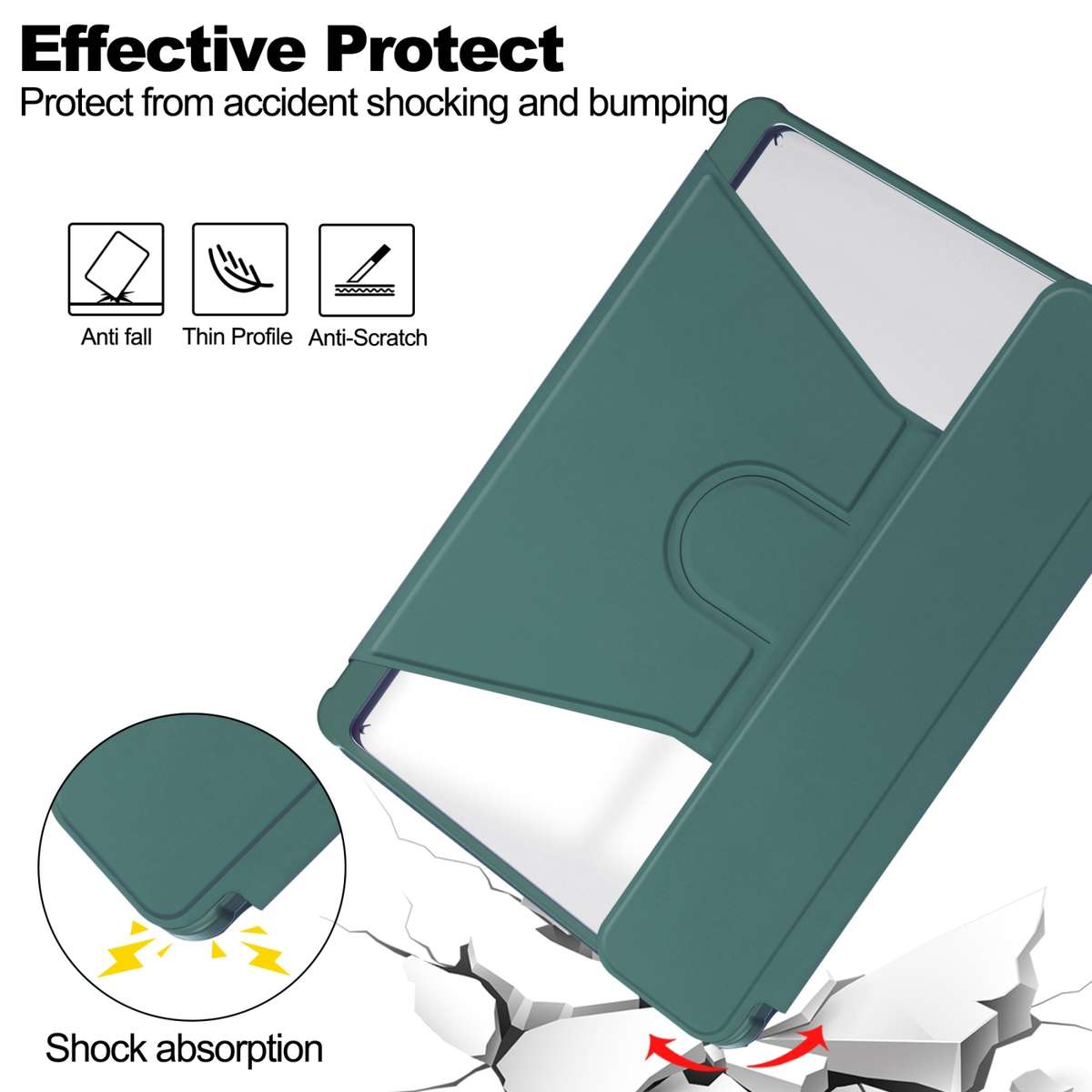 For iPad Pro 13 2025 / 2024 Transparent Rotation Smart Leather Tablet Case(Dark Green)