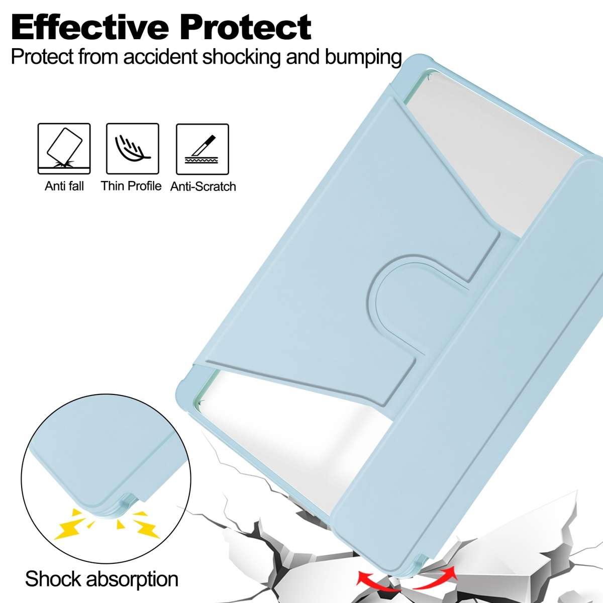 For iPad Pro 13 2025 / 2024 Transparent Rotation Smart Leather Tablet Case(Sky Blue)