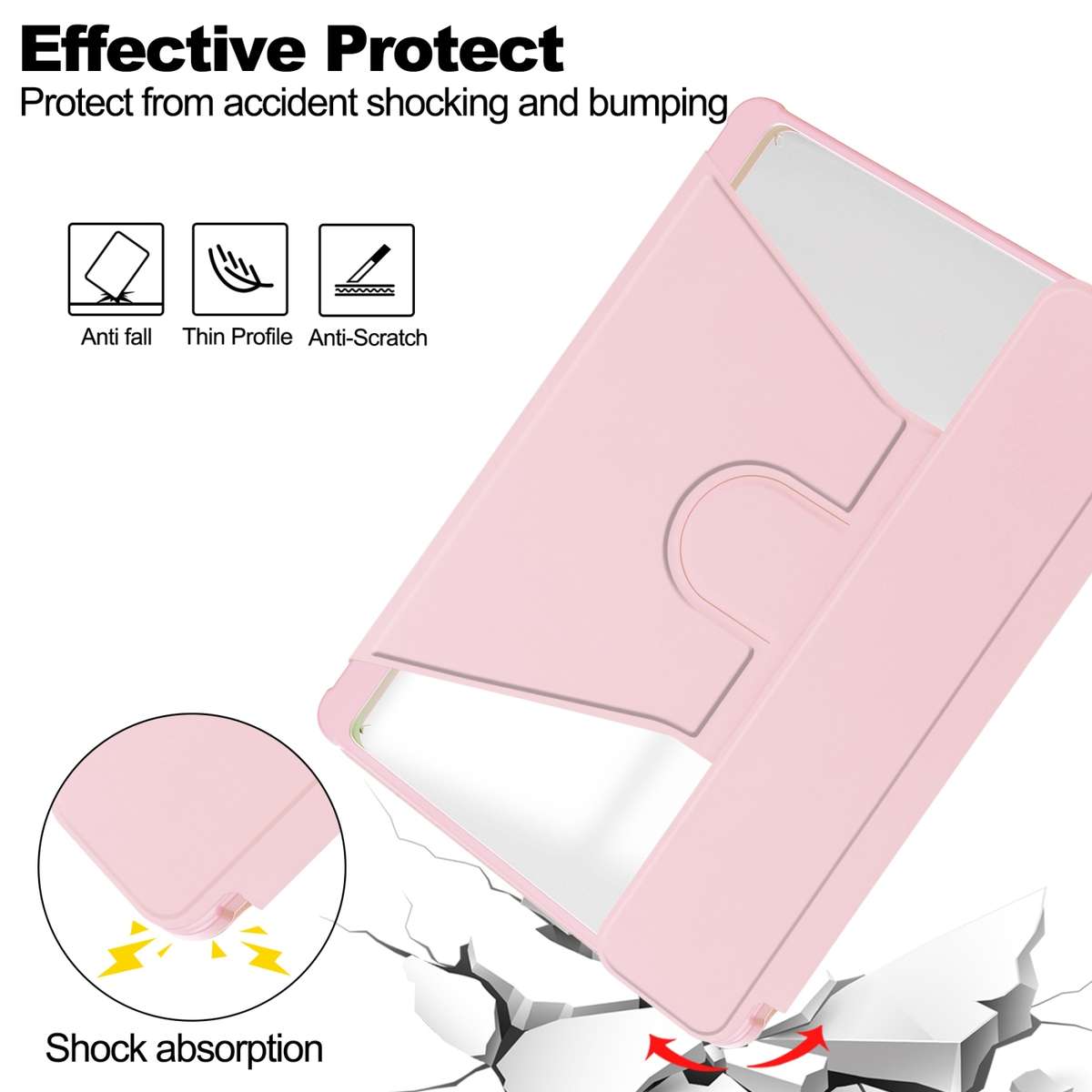 For iPad Pro 13 2025 / 2024 Transparent Rotation Smart Leather Tablet Case(Pink)