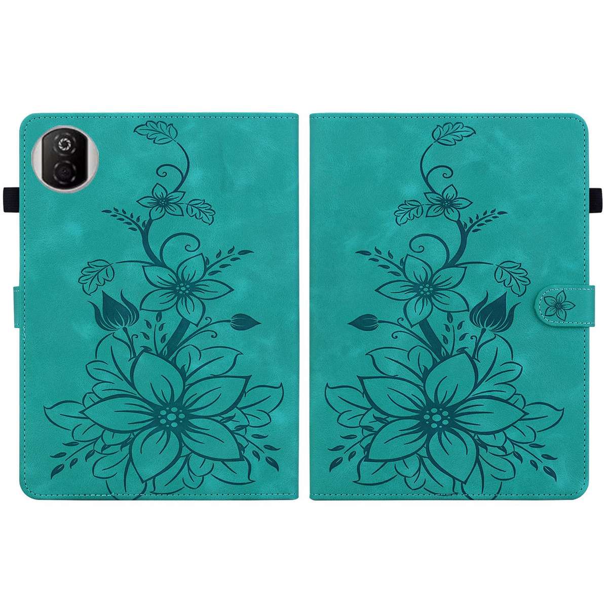 For Honor Pad X7 Lily Embossed Leather Tablet Case(Green)