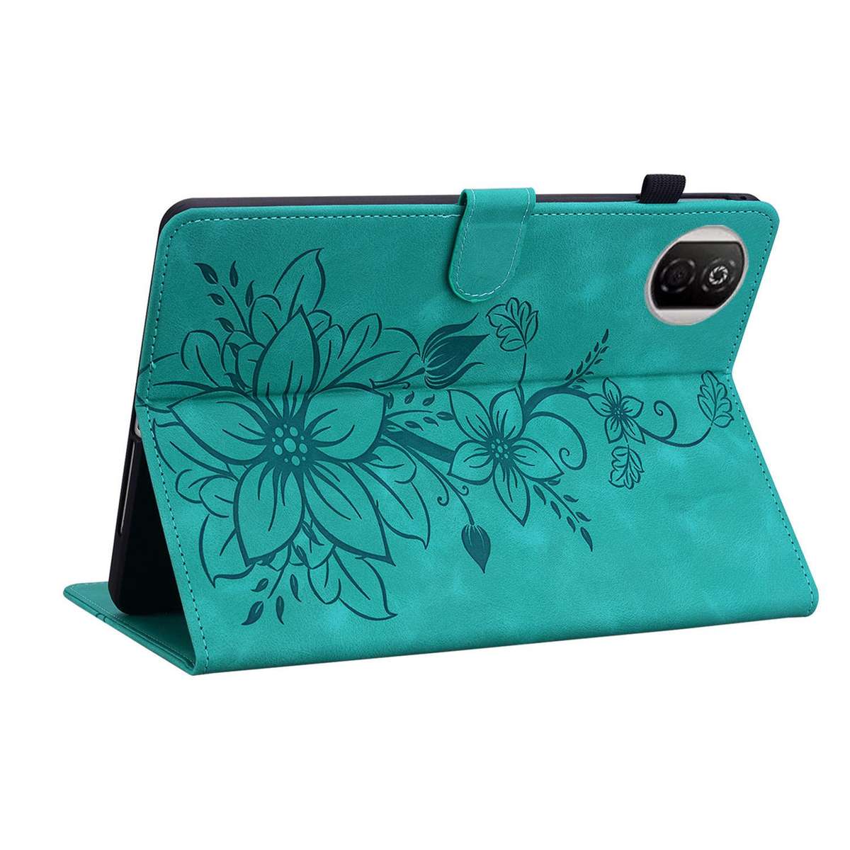 For Honor Pad X7 Lily Embossed Leather Tablet Case(Green)