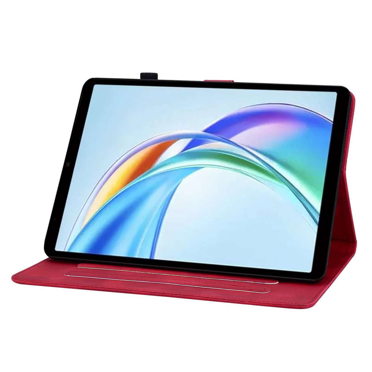 For Honor Pad X7 Lily Embossed Leather Tablet Case(Red)