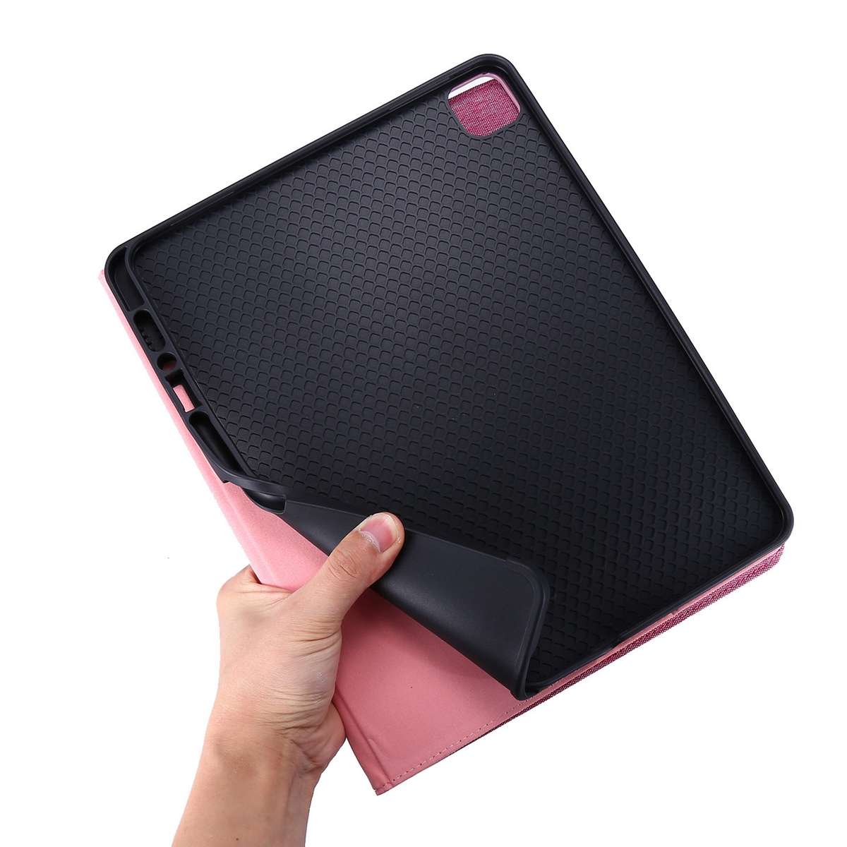 For iPad Pro 11 2025 / 2024 Fabric Leather Tablet Case(Rose Red)