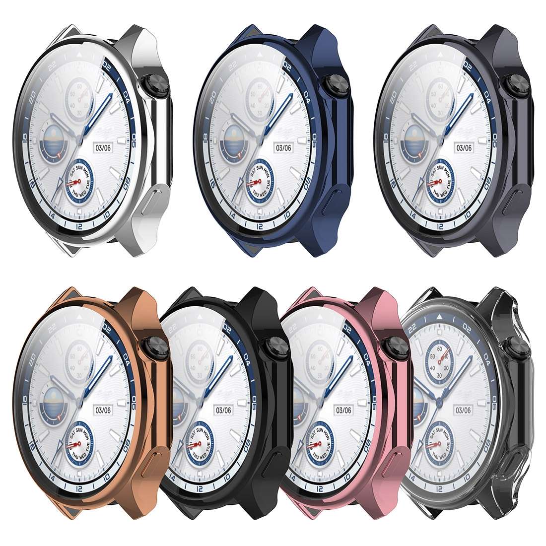 For OPPO Watch X / OnePlus Watch 2 Full Coverage TPU Electroplated Watch Protective Case(Transp