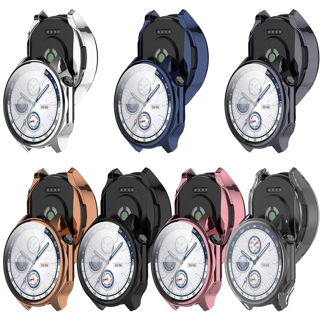 For OPPO Watch X / OnePlus Watch 2 Full Coverage TPU Electroplated Watch Protective Case(Transp