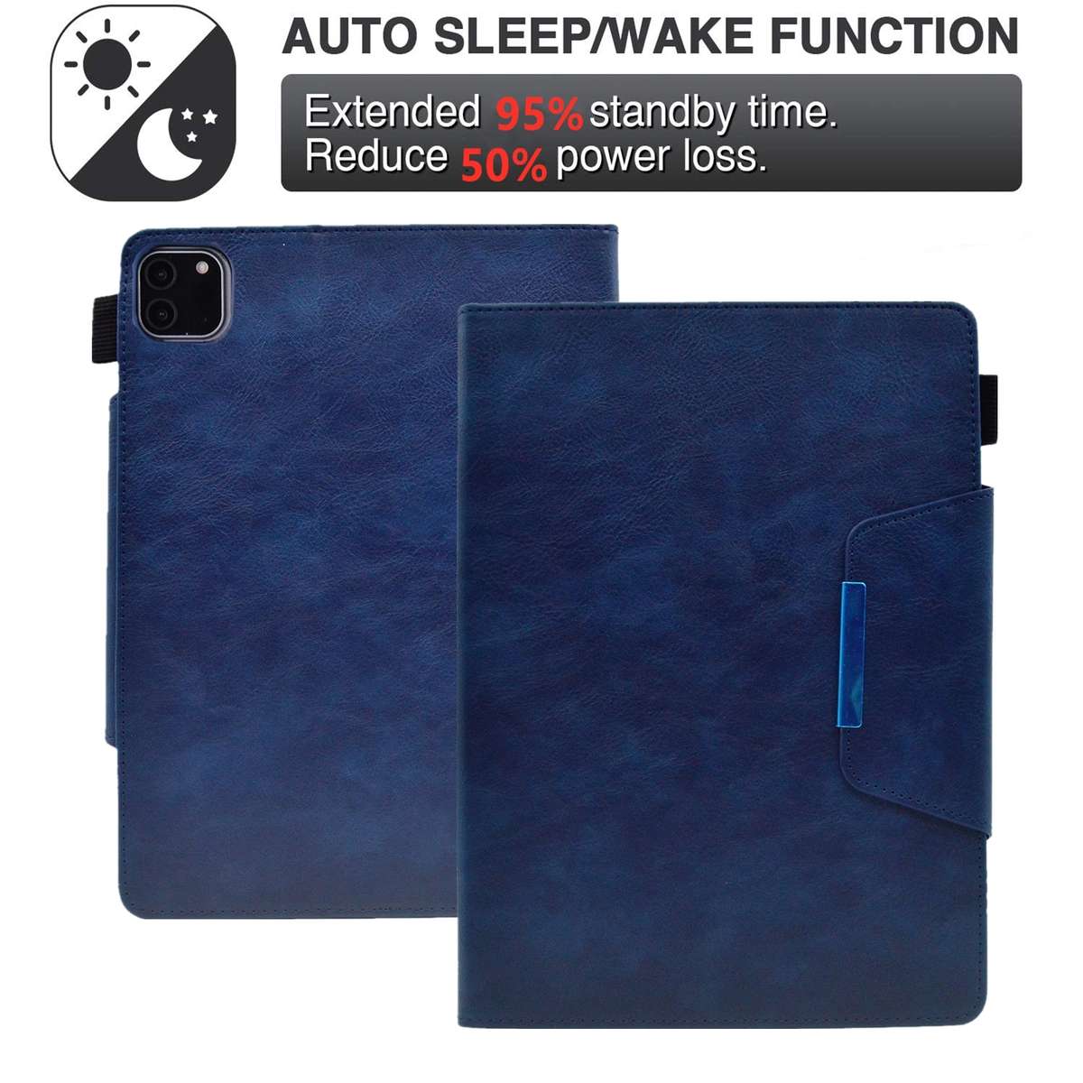 For iPad Pro 11 2025 / 2024 Suede Cross Texture Magnetic Clasp Leather Smart Tablet Case(Blue)