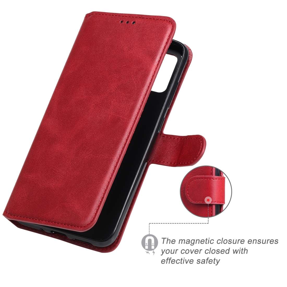 For Huawei Y8p 2020 / Enjoy 10s / P Smart S Classic Calf Texture PU + TPU Horizontal Fli ... (Red)