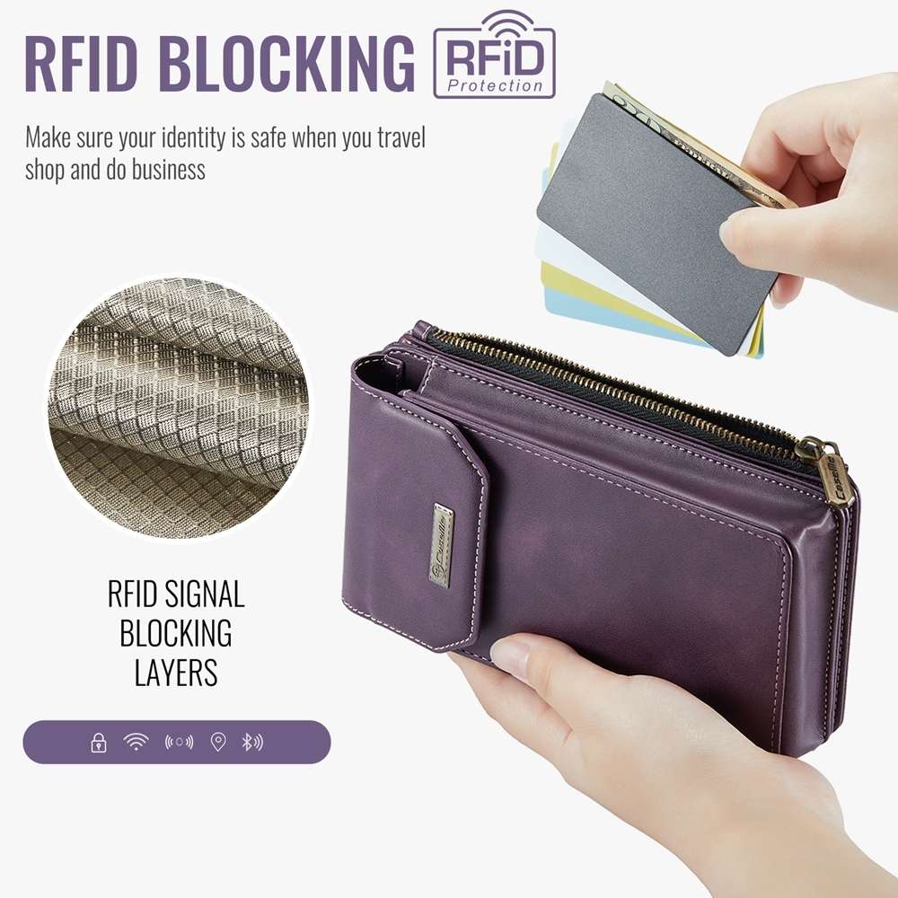 CaseMe Me40 Vertical Multifunctional Shoulder Crossbody Phone Bag(Purple)