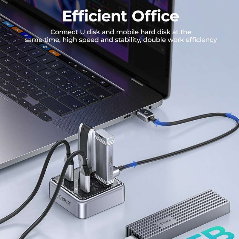 ORICO XHJ2U2C-G2 4-Port Compact Zinc Alloy USB 3.0 HUB Expand Converter(Silver)