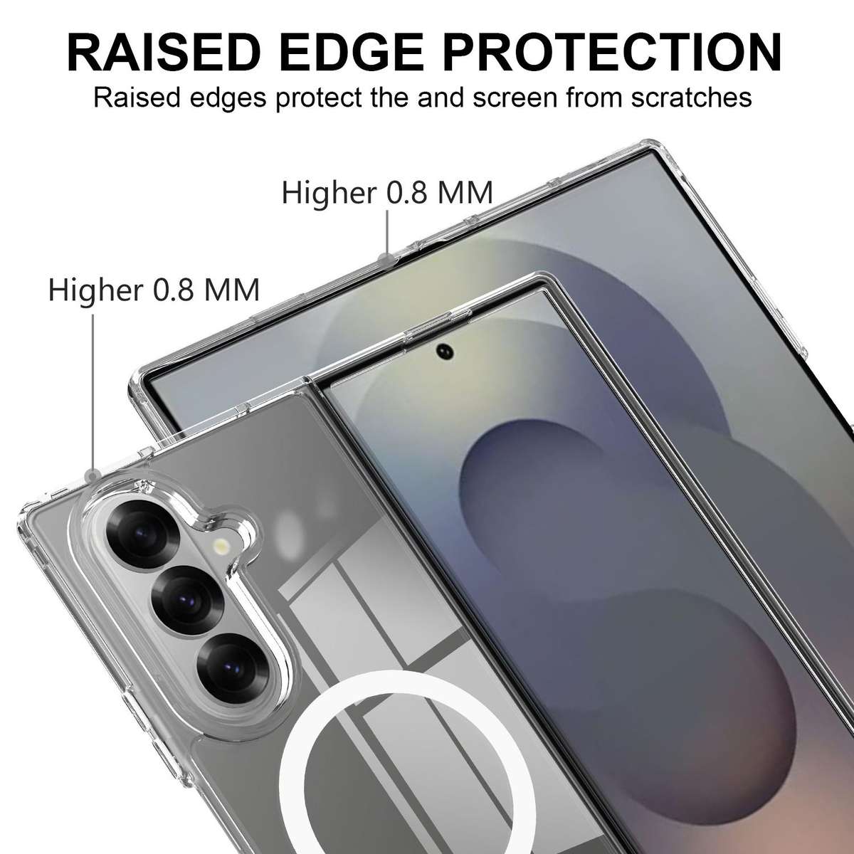 For Samsung Galaxy Z Fold7 Scratchproof PC Transparent MagSafe Phone Case