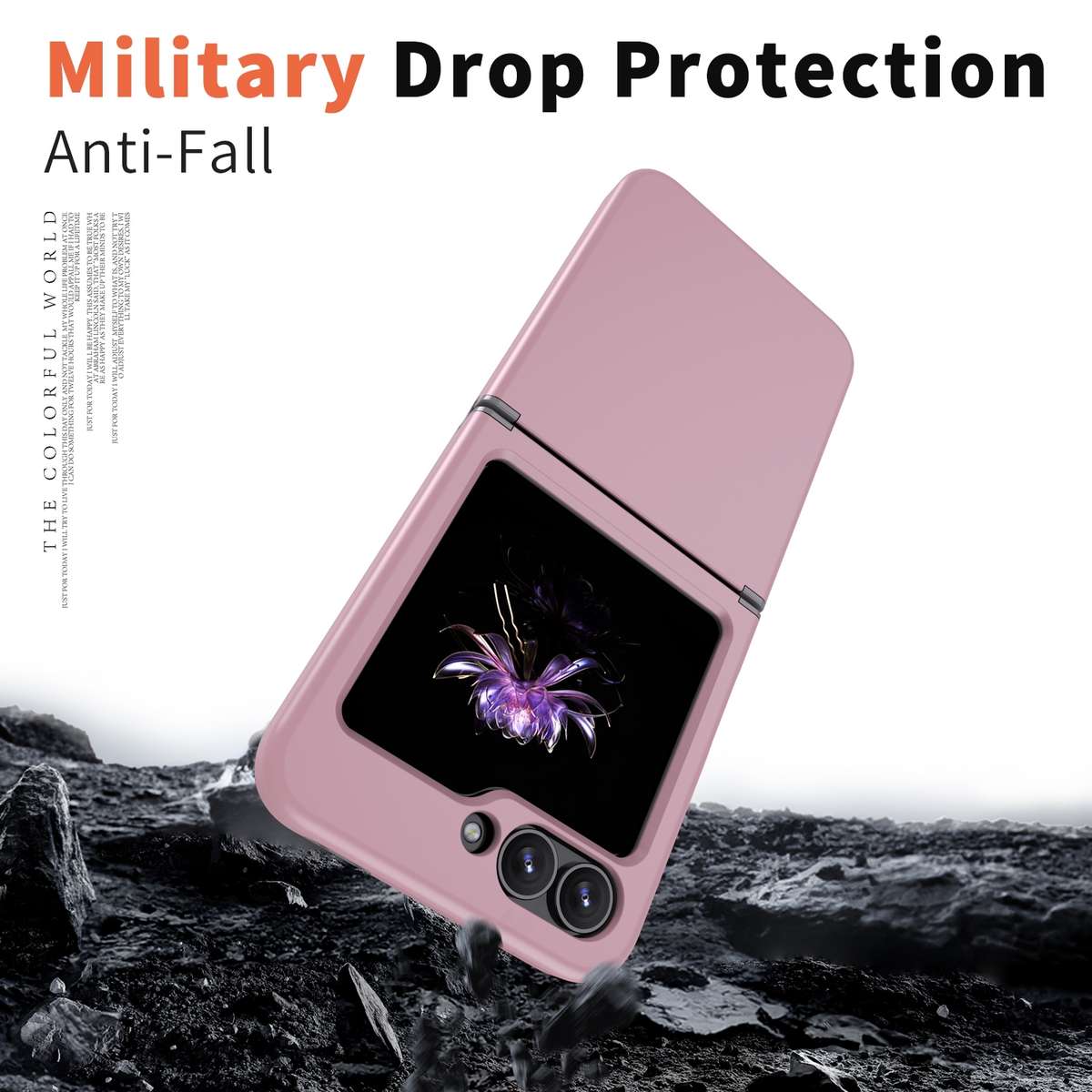 For Samsung Galaxy Z Flip7 FE / Flip6 Flat Skin Feel TPU+PC Shockproof Phone Case(Light Pink)