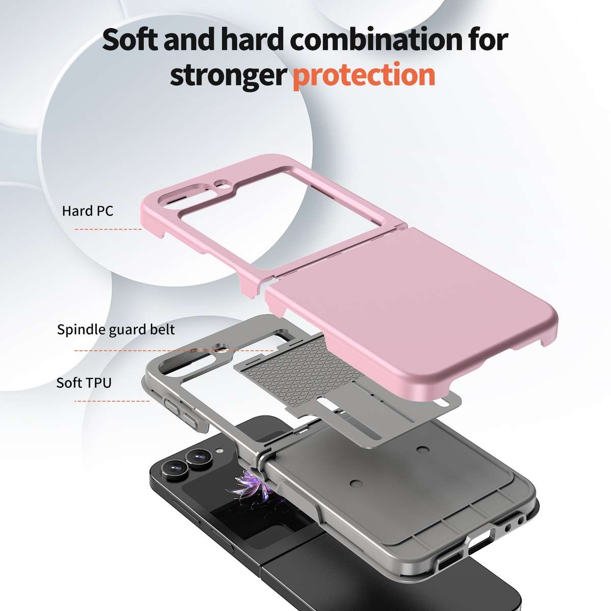 For Samsung Galaxy Z Flip7 FE / Flip6 Flat Skin Feel TPU+PC Shockproof Phone Case(Light Pink)