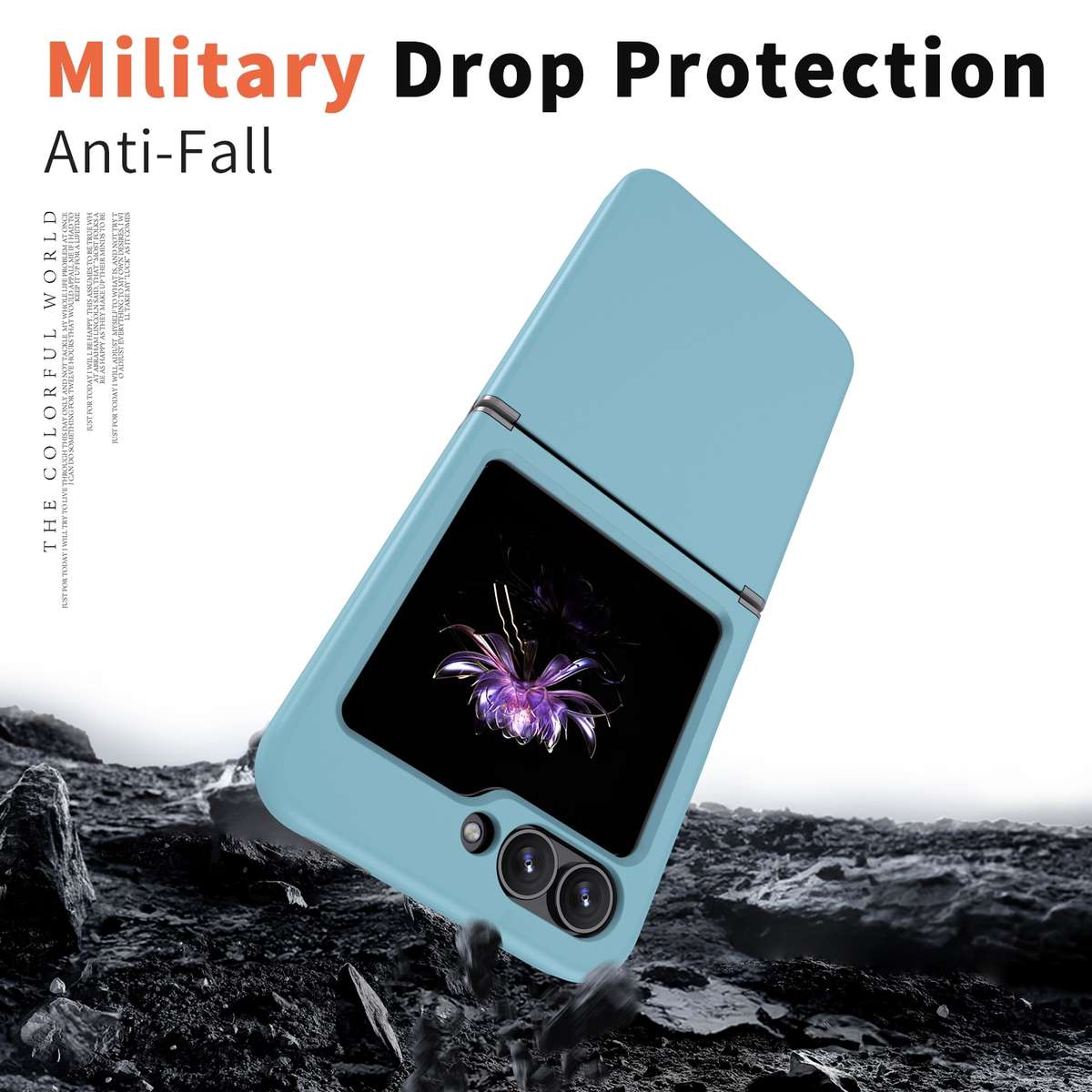 For Samsung Galaxy Z Flip7 FE / Flip6 Flat Skin Feel TPU+PC Shockproof Phone Case(Light Blue)