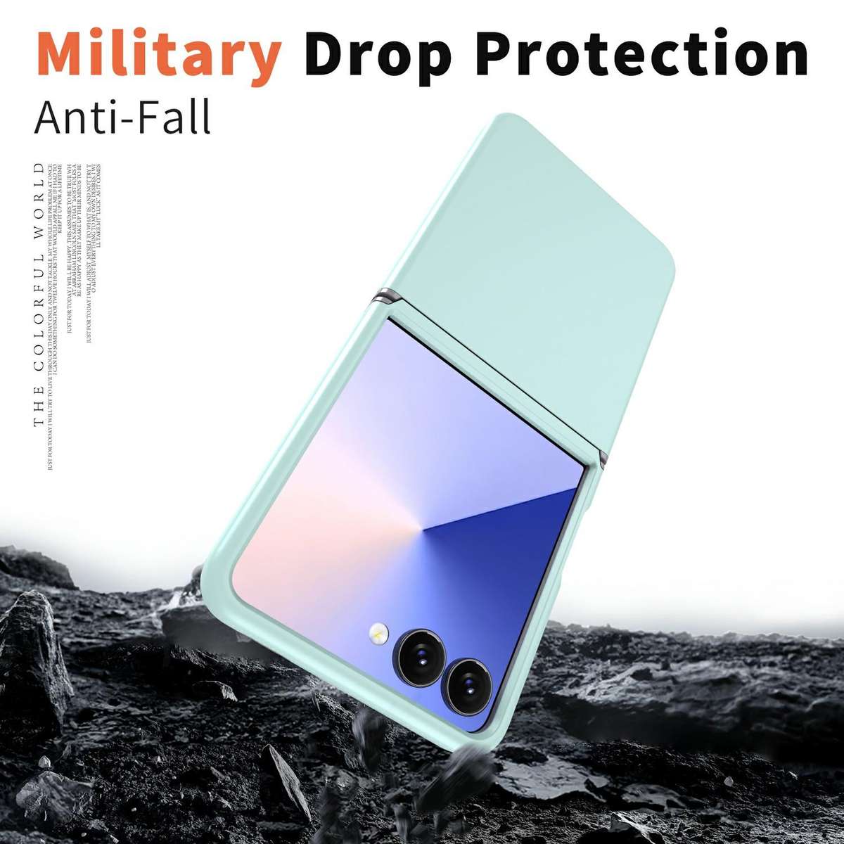 For Samsung Galaxy Z Flip7 5G Flat Skin Feel TPU+PC Shockproof Phone Case(Mint Green)