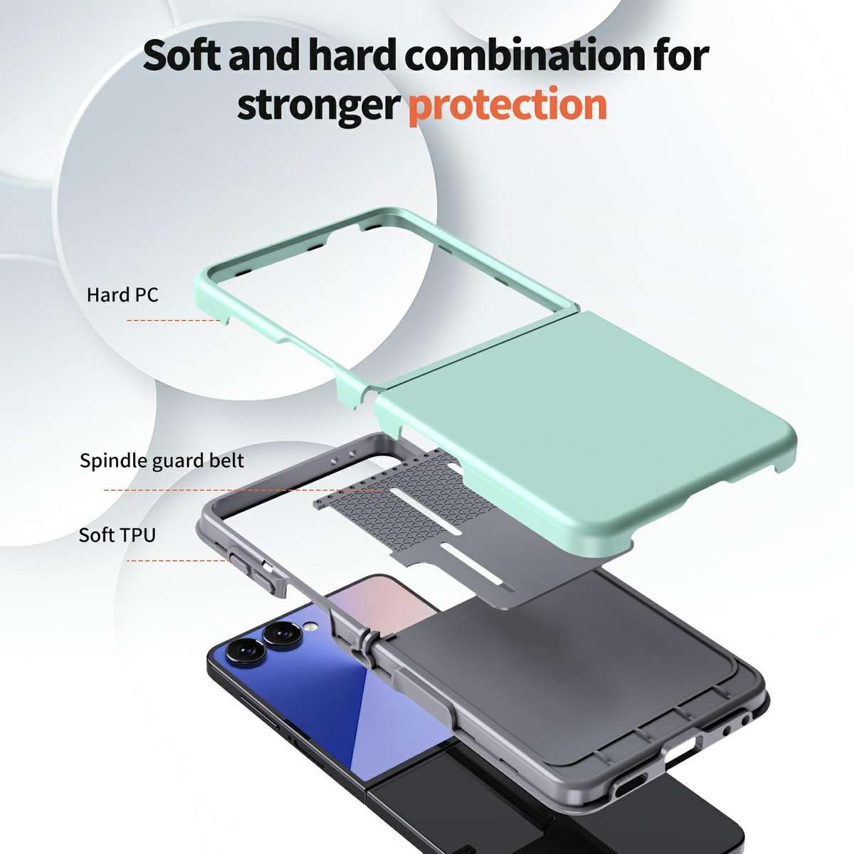 For Samsung Galaxy Z Flip7 5G Flat Skin Feel TPU+PC Shockproof Phone Case(Mint Green)