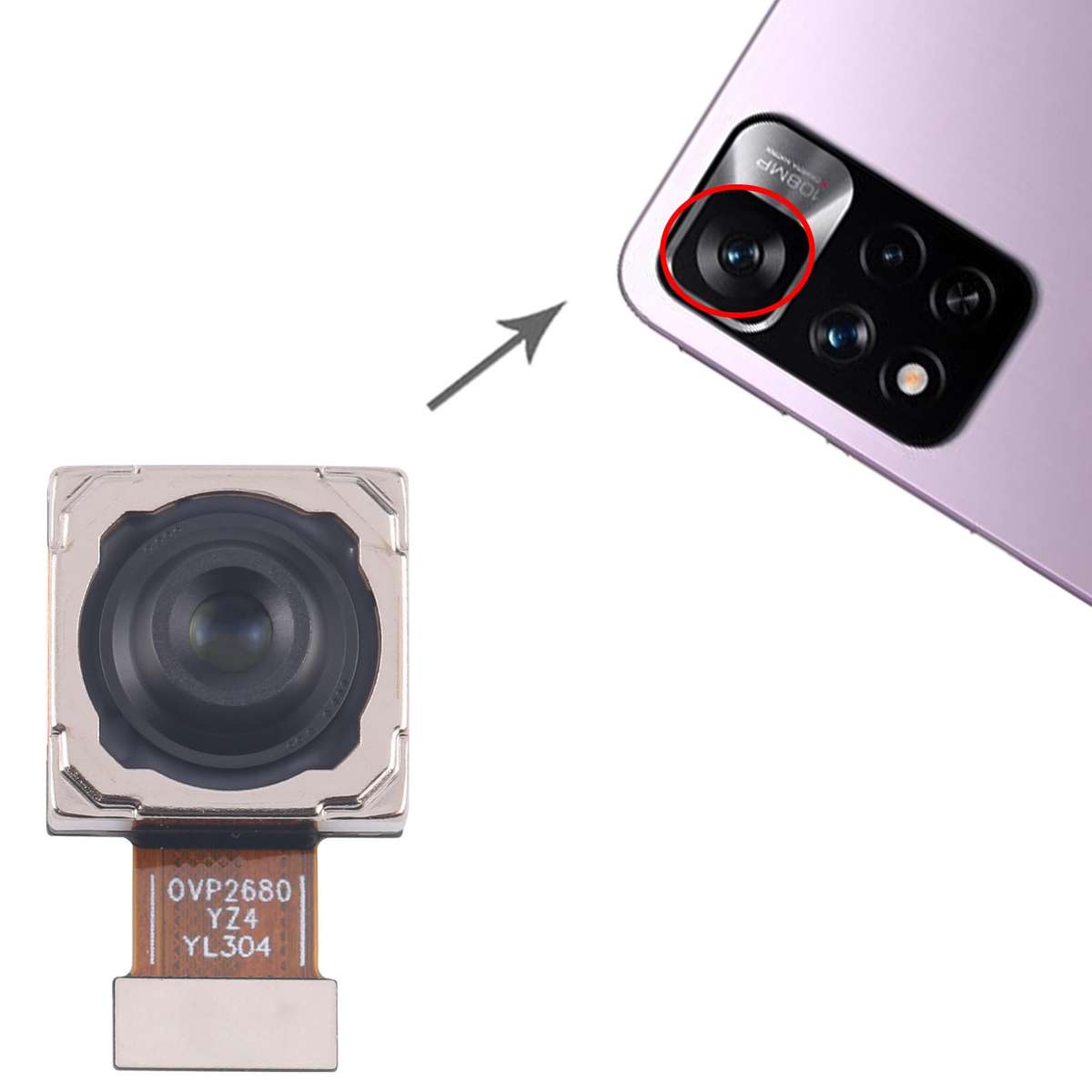 For Xiaomi Redmi Note 11E Pro 5G Original Main Back Facing Camera