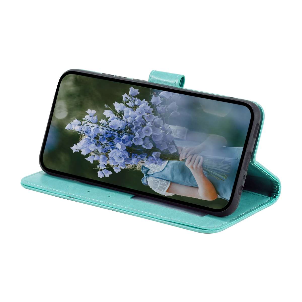 For Xiaomi 15 Pro Totem Flower Embossed Leather Phone Case with Lanyard(Green)