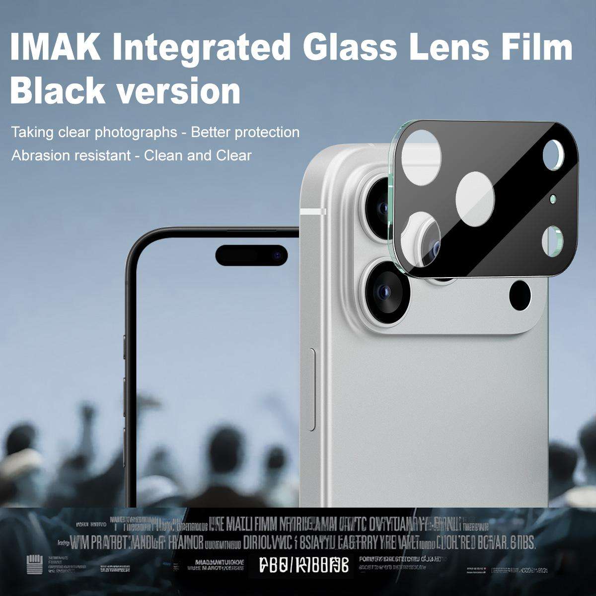For iPhone 17 Pro imak High Definition Integrated Glass Lens Film Black Version
