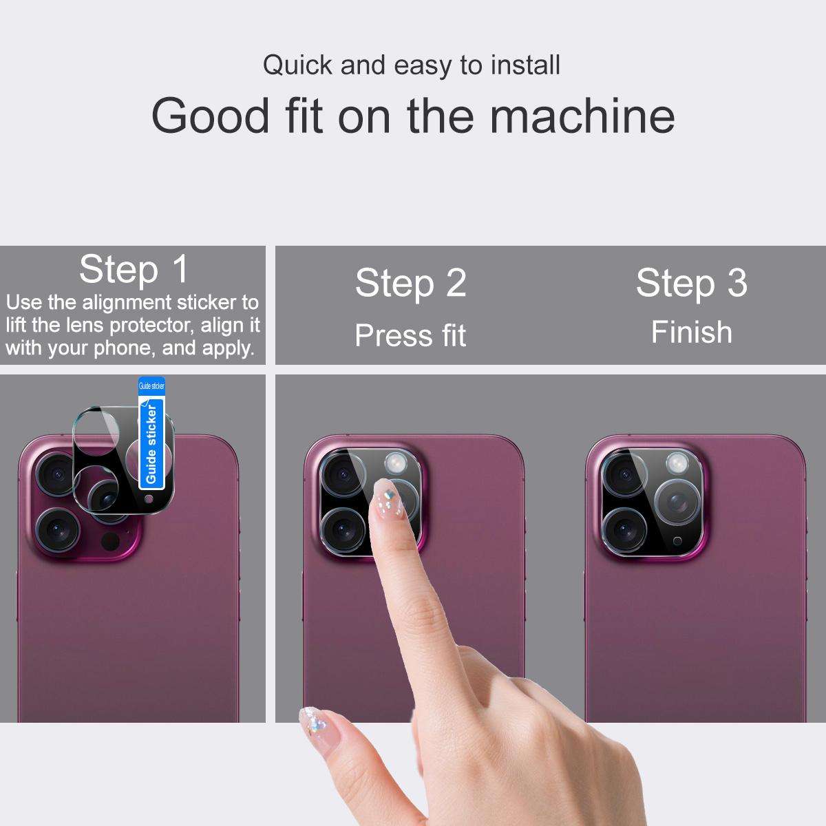 For iPhone 17 Pro Max imak High Definition Integrated Glass Lens Film Black Version