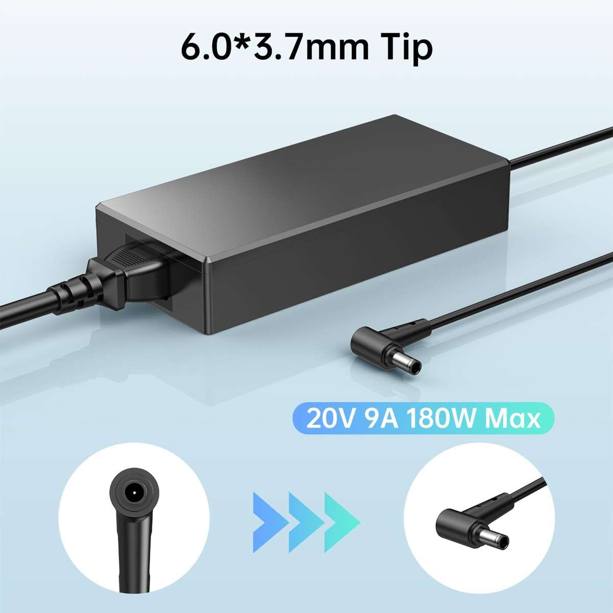 180W 20V 9A Laptop Notebook Power Adapter For Asus 6.0 x 3.7mm, Plug:EU Plug