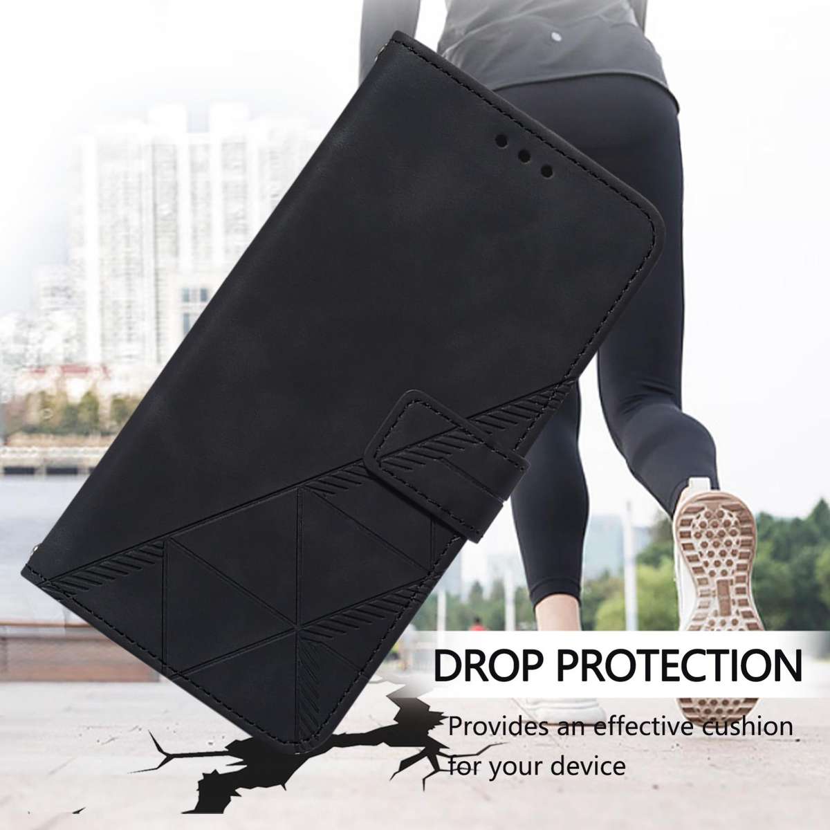 For Itel A95 5G Crossbody 3D Embossed Flip Leather Phone Case(Black)