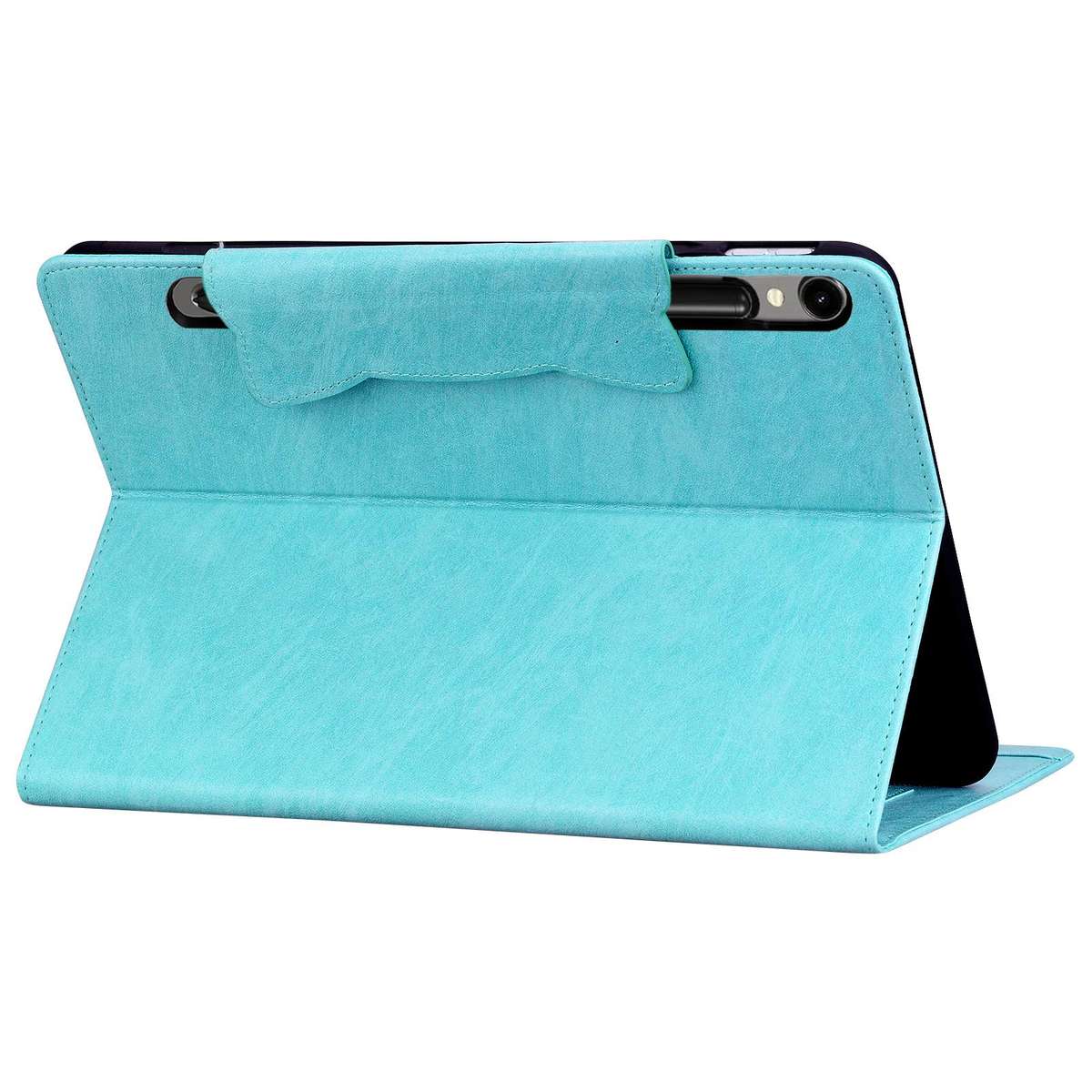 For Samsung Galaxy Tab S10 FE+ Cat Buckle Leather Tablet Case(Sky Blue)