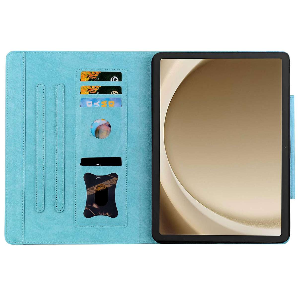 For Samsung Galaxy Tab S10 FE+ Cat Buckle Leather Tablet Case(Sky Blue)