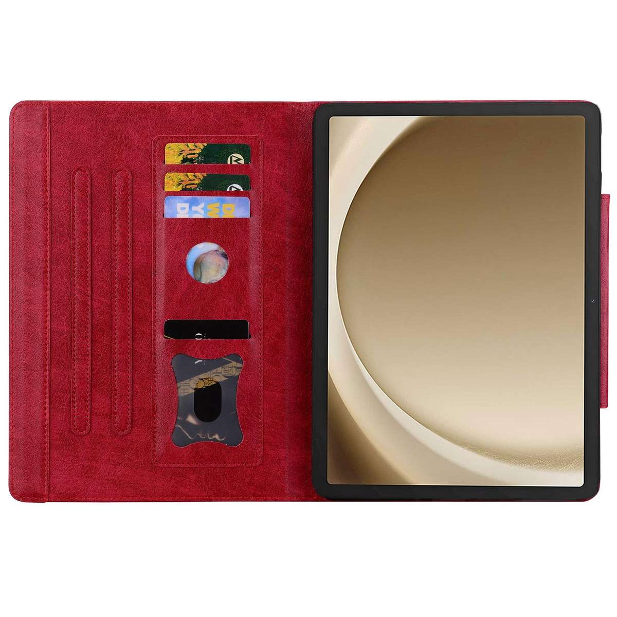For Samsung Galaxy Tab S10 FE+ Cat Buckle Leather Tablet Case(Red)