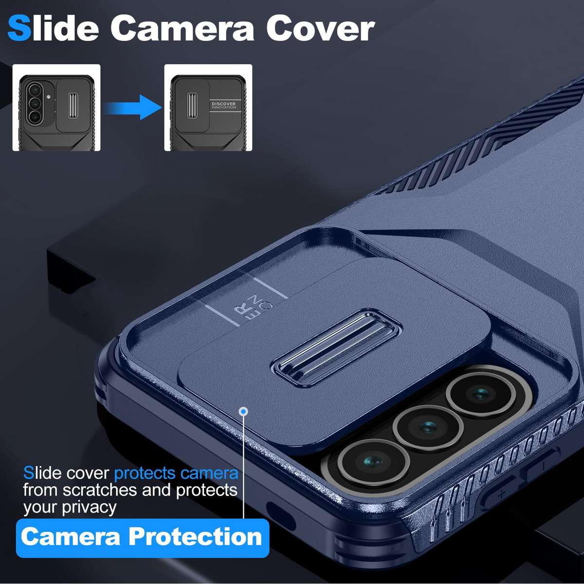 For Samsung Galaxy A57 5G Sliding Camshield Phone Case(Blue)