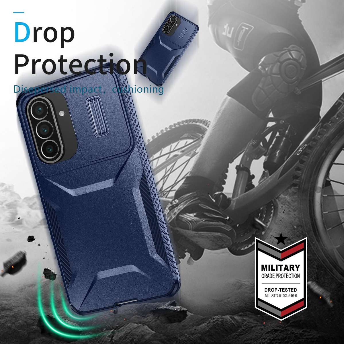 For Samsung Galaxy A57 5G Sliding Camshield Phone Case(Blue)