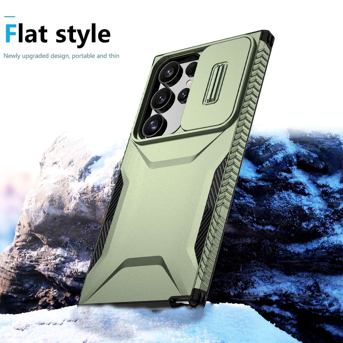 For Samsung Galaxy S24 Ultra 5G Sliding Camshield Phone Case(Alpine Green)