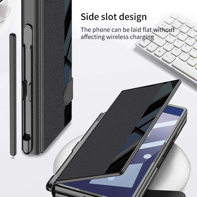 For Samsung Galaxy Z Fold7 5G GKK Integrated Full Coverage Flip Phone Case with Pen S ... (Silver)