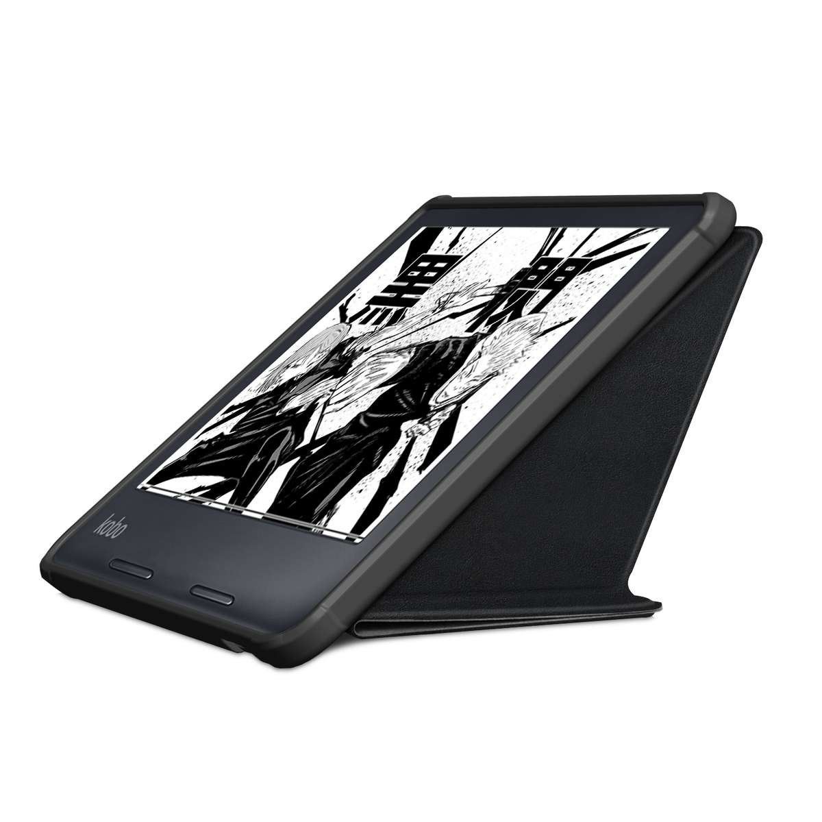 For Kobo Libra Colour 2024 Solid Color Deformation TPU Leather Smart Tablet Case(Black)