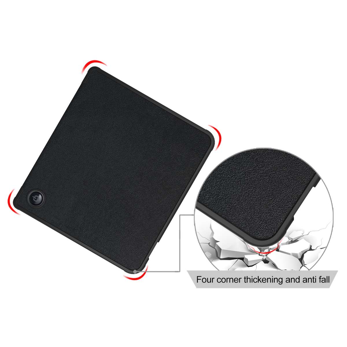 For Kobo Libra Colour 2024 Solid Color Deformation TPU Leather Smart Tablet Case(Black)