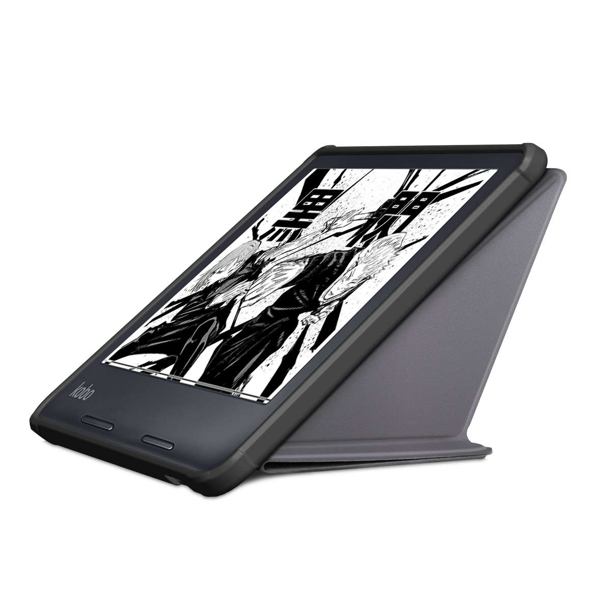 For Kobo Libra Colour 2024 Solid Color Deformation TPU Leather Smart Tablet Case(Grey)