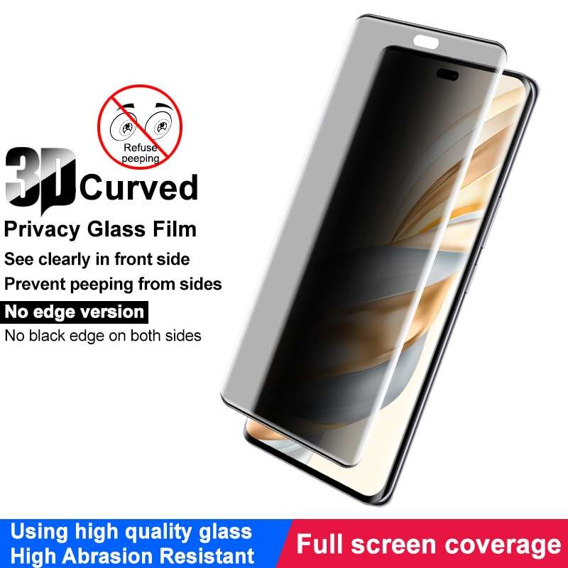 For Honor X60 Pro imak No Edge Version 3D Curved Privacy Full Screen Tempered Glass Film