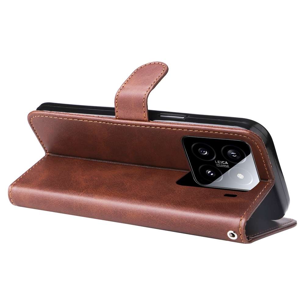 For Xiaomi 15 Fashion Calf Texture Zipper Leather Phone Case(Brown)