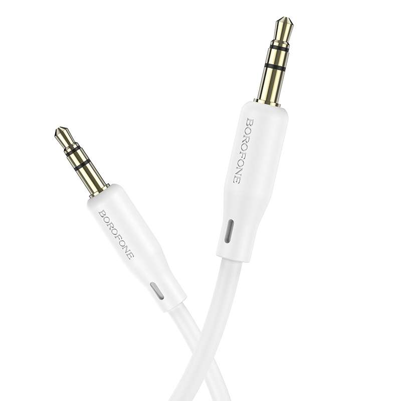 Borofone BL18 AUX Silicone Audio Cable, 3.5mm to 3.5mm Cable(White)