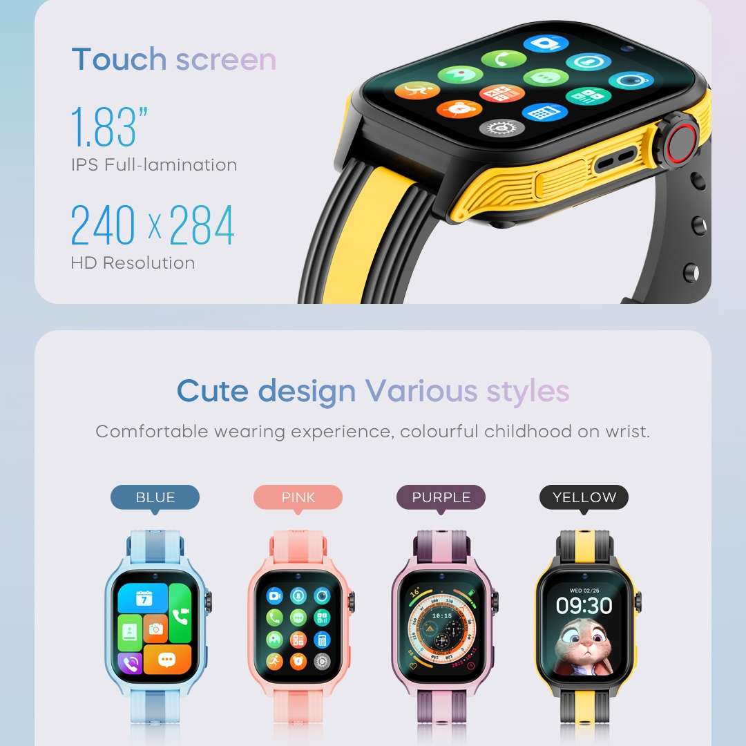 LEMFO K36 1.83 inch IPX7 Children Sport Smart Watch, Support Video Call / Message Notification