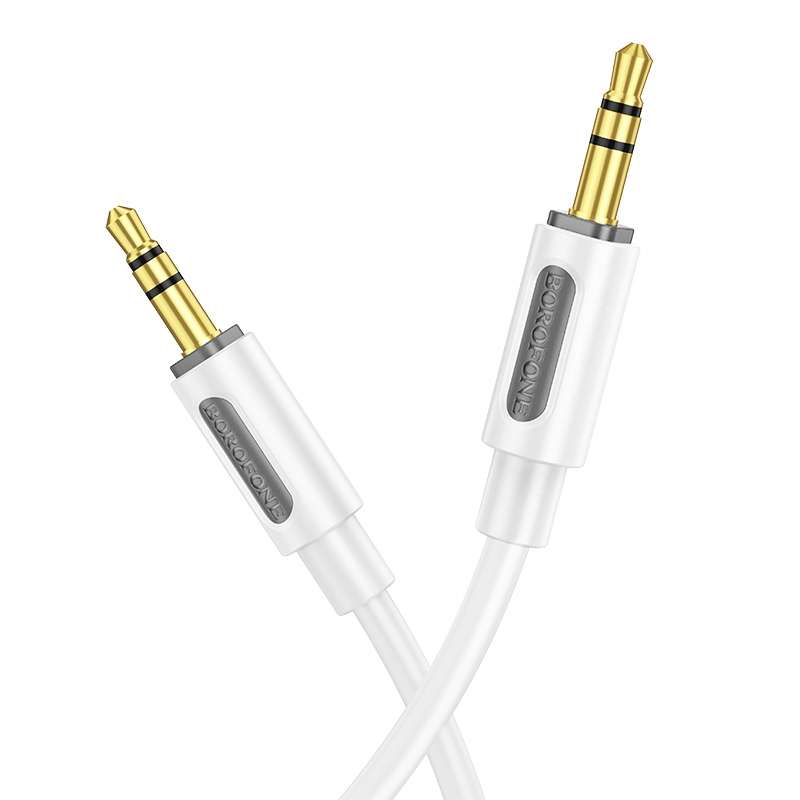 Borofone BL20 True Sound AUX Silicone Audio Cable, 3.5mm to 3.5mm Cable(White)