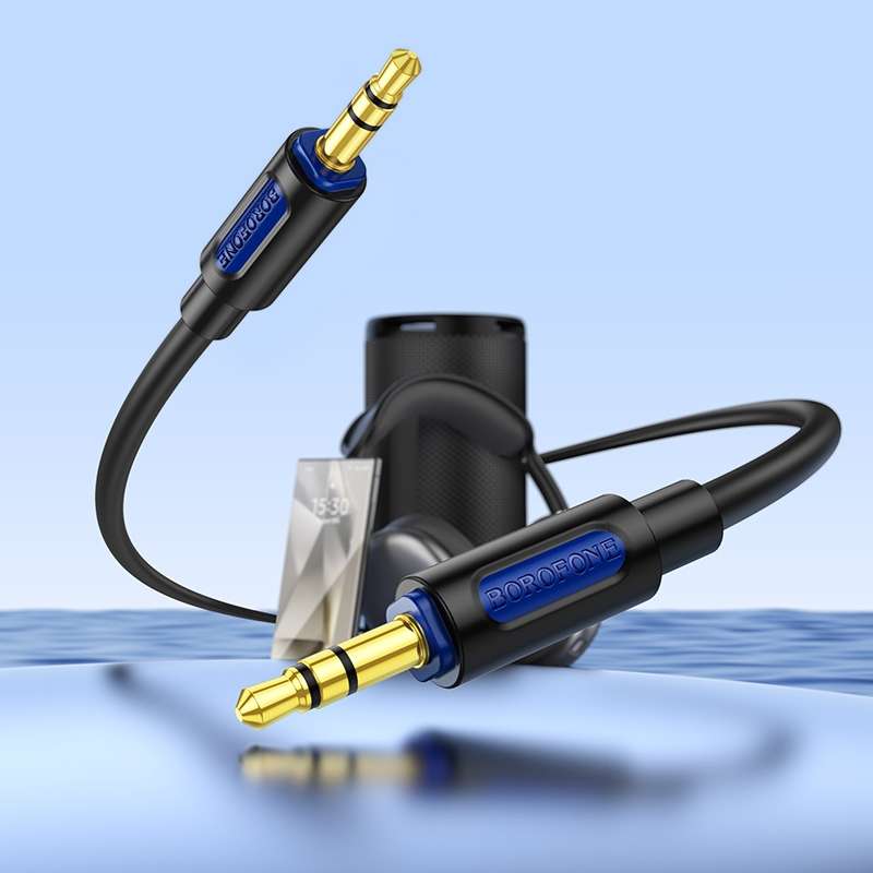 Borofone BL20 True Sound AUX Silicone Audio Cable, 3.5mm to 3.5mm Cable(White)