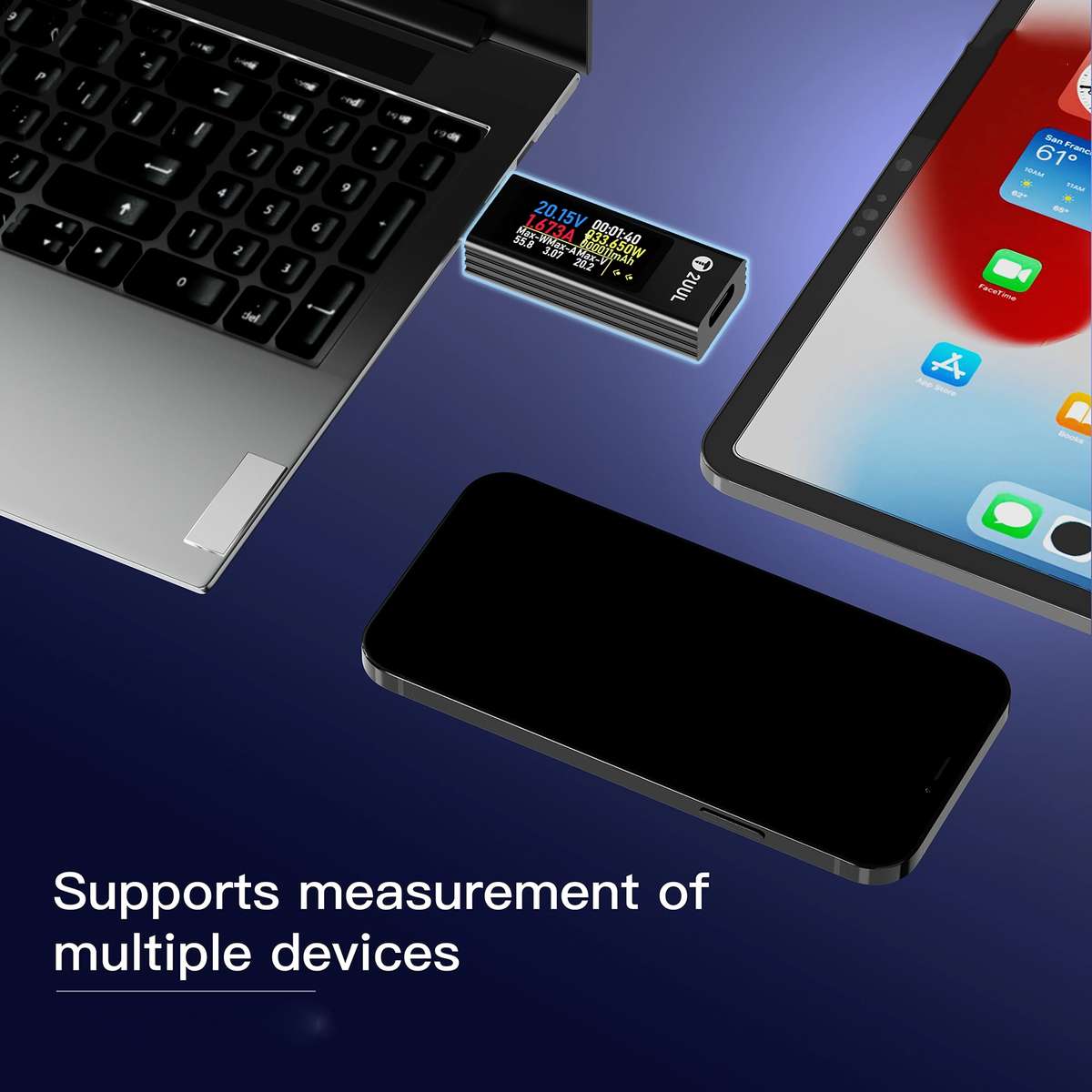 2UUL Charging Mate Type-C Mini Charging Detector with Bidirectional Current Test