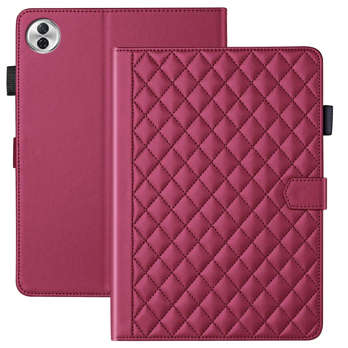 For Honor Pad 10 12.1 inch 2025 Rhombus Lattice Leather Tablet Case(Red)