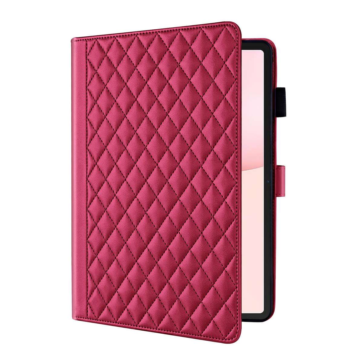For Honor Pad 10 12.1 inch 2025 Rhombus Lattice Leather Tablet Case(Red)