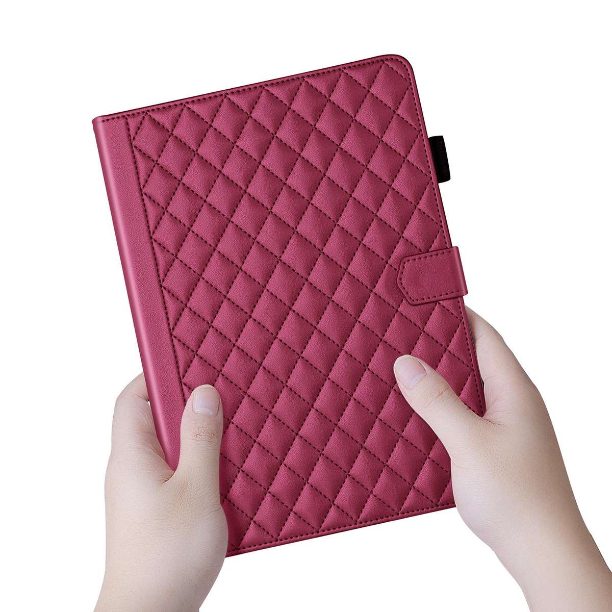For Honor Pad 10 12.1 inch 2025 Rhombus Lattice Leather Tablet Case(Red)