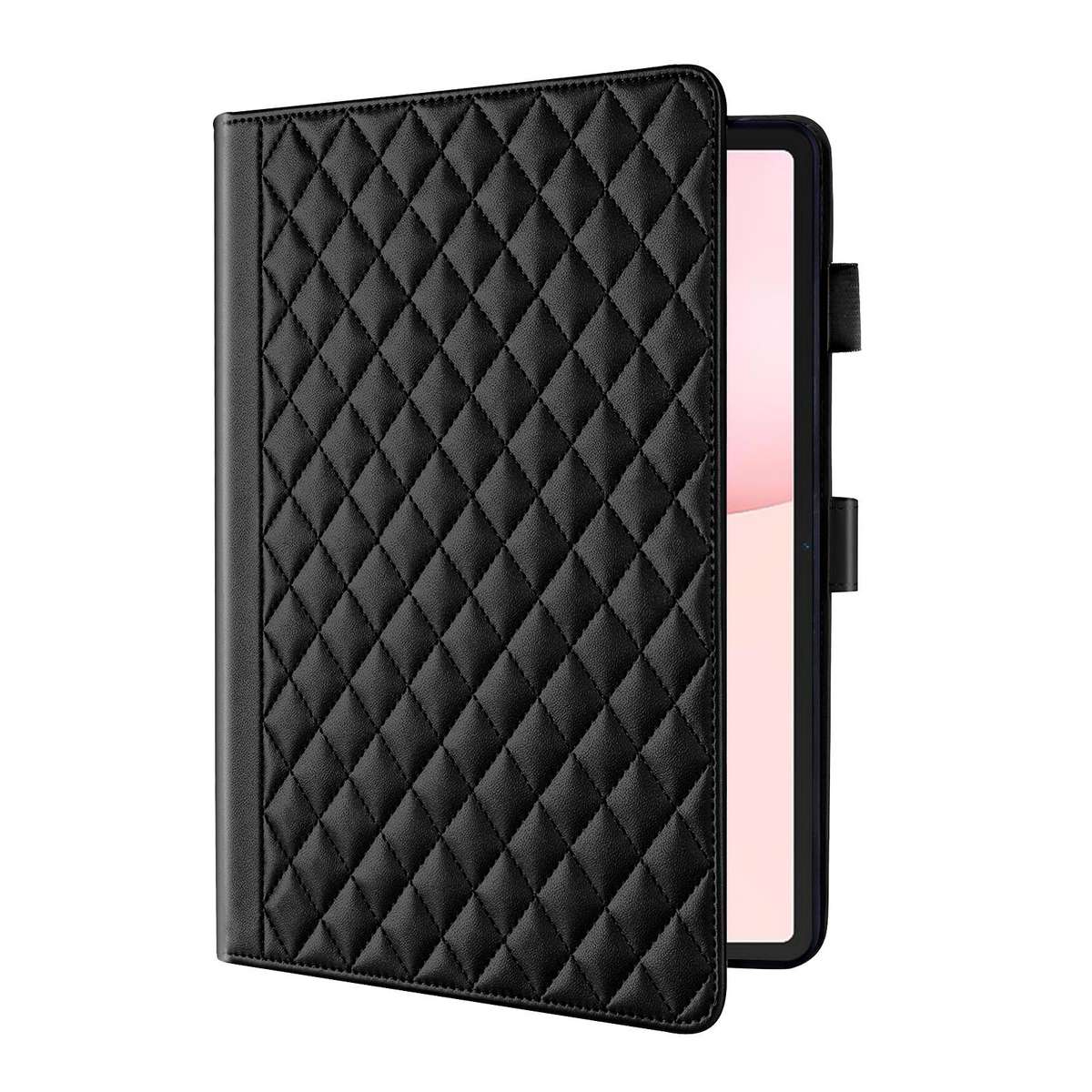 For Honor Pad 10 12.1 inch 2025 Rhombus Lattice Leather Tablet Case(Black)